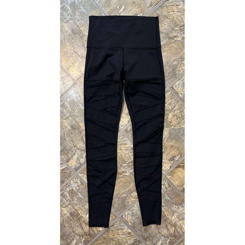 Lululemon Wunder Under Tech Mesh Leggings Womens 6 Black High Rise